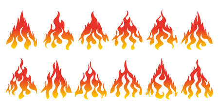Bonfire icon setのイラスト素材