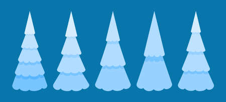 Fir trees setのイラスト素材