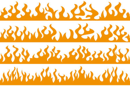 Fire flame frame bordersのイラスト素材