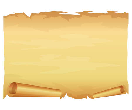 Big golden scroll of parchmentのイラスト素材