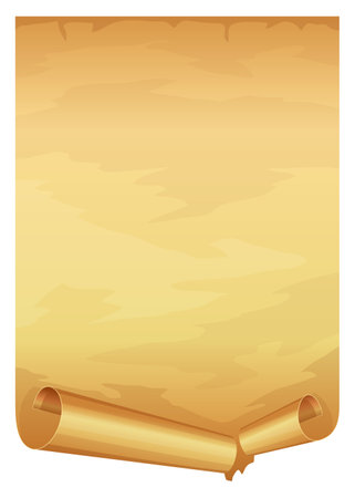 Big golden ribbon of parchment on white backgroundのイラスト素材