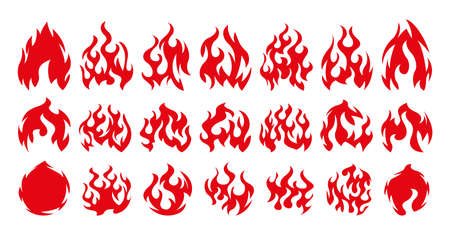 Bonfire icon setのイラスト素材
