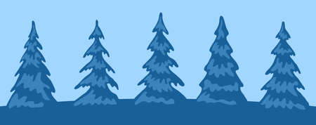 Blue fir setのイラスト素材