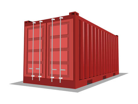 3D vector shipping containerのイラスト素材