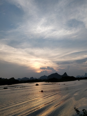 Lijiang sunset sceneryの写真素材