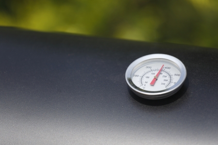 The small oval therometer on the table macroの写真素材