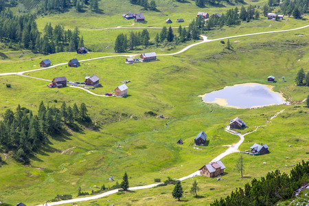 Large view at the high mountains Alps Austriaの写真素材