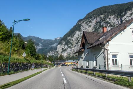 Small village in high mountains Alps Austriaの写真素材