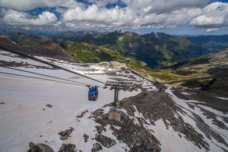 Ski station in high mountains Alps Austriaの写真素材