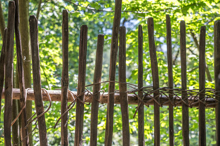 Element of the wooden old style fenceの写真素材