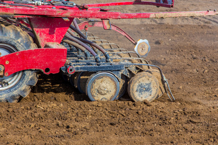 Sowing and plowing action in the spring seasonの写真素材
