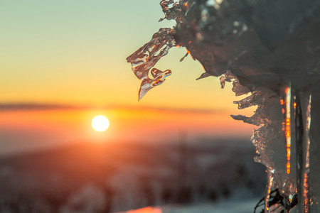 Beautiful sunset in the high mountains Alps Austriaの写真素材