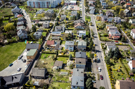 Aerial view of the city in Poland Opoleの写真素材