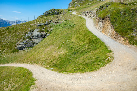 Large view on the route in the mountains