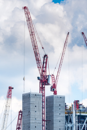 Large view on the construction site of the new modern power stationの写真素材