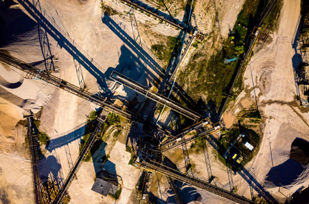 Aerial view on the big sand mine