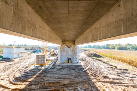 Close view on the bridge over the road
