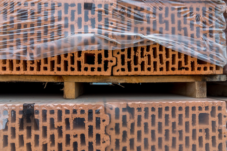 Close view on the stack of airbricksの写真素材