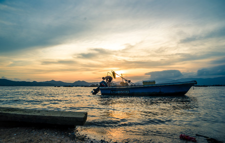 boat at the seaのeditorial素材