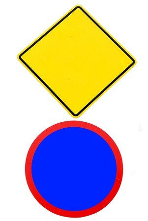 Set of 2 warning sign - Traffic signの写真素材