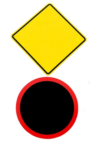 Set of 2 warning sign - Traffic signの写真素材
