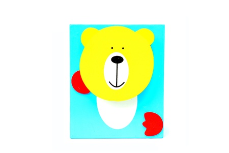 Holder basket with teddy bear doll - Back to school - Pencil boxの写真素材