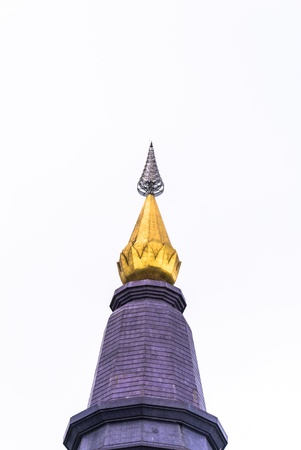 Top of pagoda with base - isolationの写真素材
