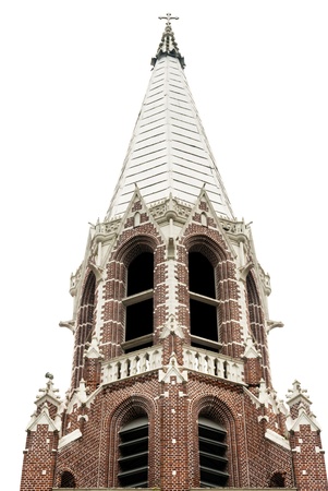 Top of a church on white backgroundの写真素材