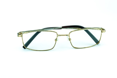 Old Eye Glasses Isolated on White - retro glasses - rusty glasses isolated の写真素材