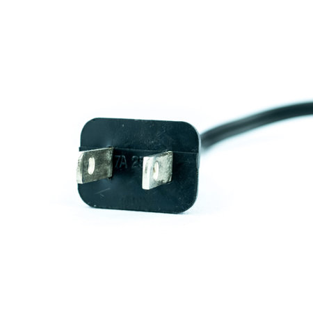 Electric plug - power plug - Black electric cable isolated on white