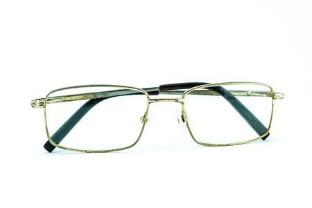 Old Eye Glasses Isolated on White - retro glasses - rusty glasses isolated の写真素材