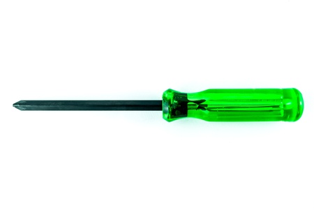 A green screw driver isolated on white backgroundの写真素材