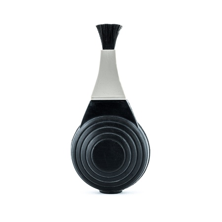 Blower brush isolated at the white background - Blower brush for cleaning lenses and cameras - black brush for photo cameraの写真素材