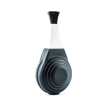 Blower brush isolated at the white background - Blower brush for cleaning lenses and cameras - black brush for photo cameraの写真素材