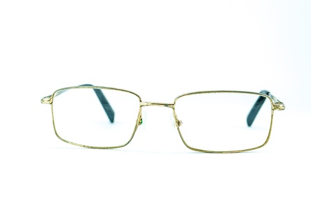Old Eye Glasses Isolated on White - retro glasses - rusty glasses isolated の写真素材