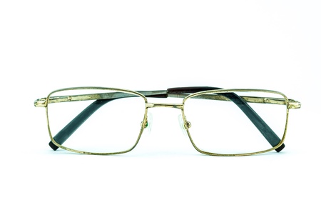 Old Eye Glasses Isolated on White - retro glasses - rusty glasses isolated の写真素材