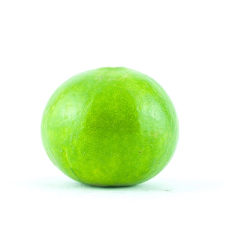 Green fresh lime and slice, Isolated on white background - Fresh limes Isolated on whiteの写真素材