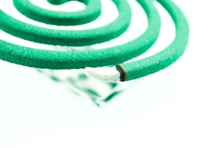 Smoke spiral usable against mosquitoes and other insects - Burning mosquito coil as anti insectの写真素材