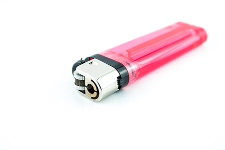 Pink or red lighter isolated on the white backgroundの写真素材