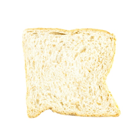 White bread slice isolated on white - Close-up image of one slice of white breadの写真素材