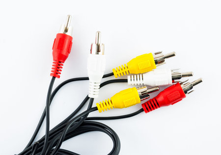 TV connectors on a white background - AV cableの写真素材