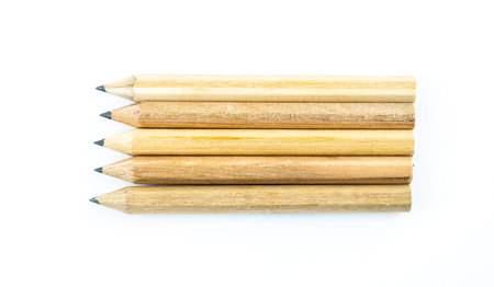 Wooden Pencil isolated on white backgroundの写真素材