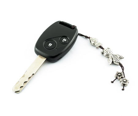 A modern car's remote control starter key with key-chainの写真素材