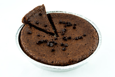 chocolate cake and chip isolated on a white backgroundの写真素材