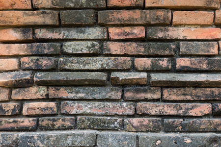Vintage dirty of red brick wall texture grunge backgroundの写真素材