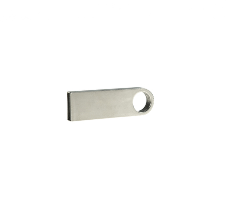 Metal USB flash drive storage isolated on a white backgroundの写真素材
