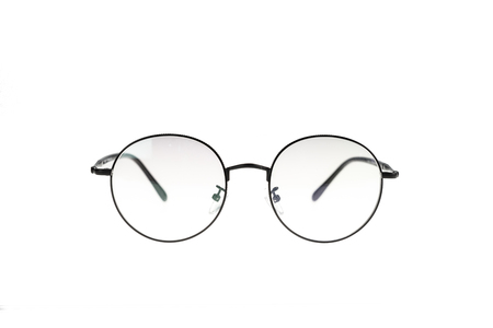 Circle Glasses isolated on white backgroundの写真素材