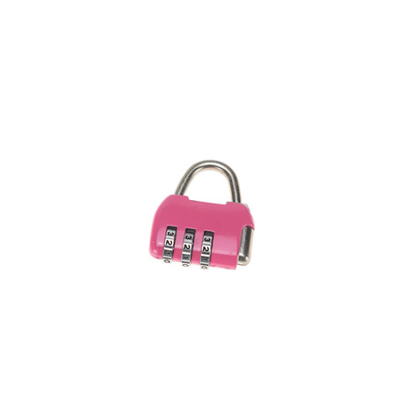 Pink pad locks on isolated white backgroundの写真素材