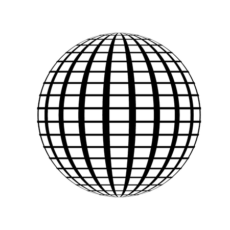 Realistic three-dimensional sphere isolated on white background. Logo of the planet. Vector illustration. Eps 10.のイラスト素材