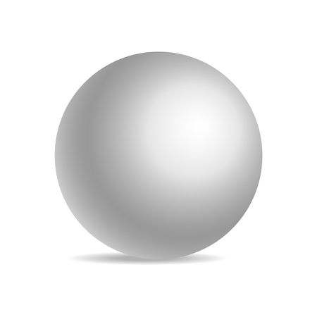 White realistic three-dimensional sphere isolated on white background. Vector illustration. Eps 10.のイラスト素材